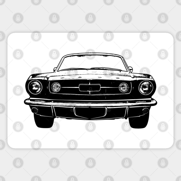 Mustang Fastback GT Sketch Art Magnet by DemangDesign